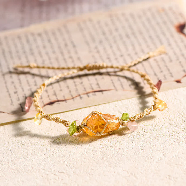 Bracelet tressé en cristal naturel fait main Olivenorma