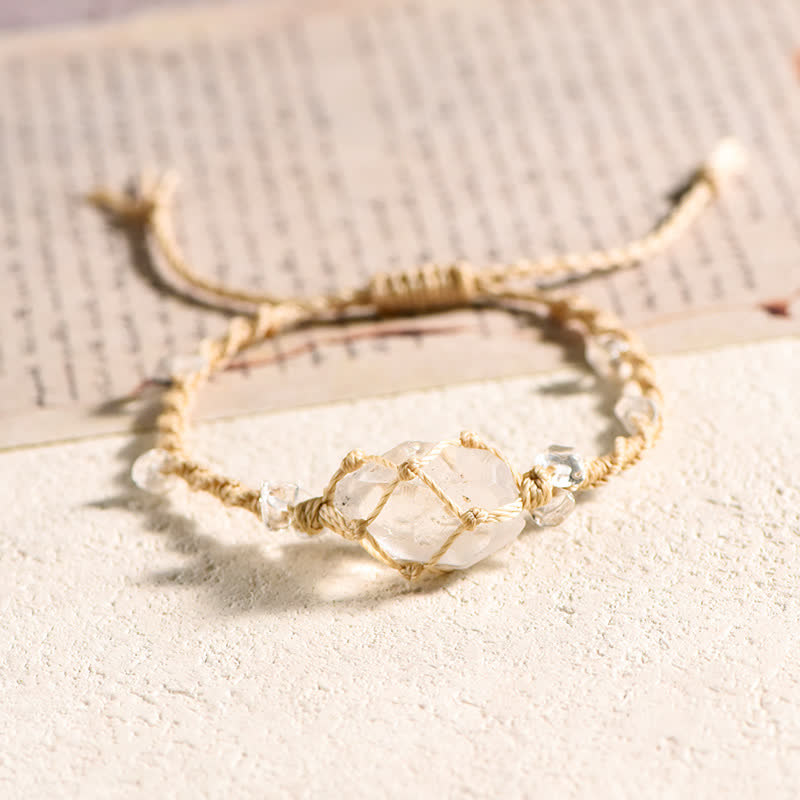 Bracelet tressé en cristal naturel fait main Olivenorma