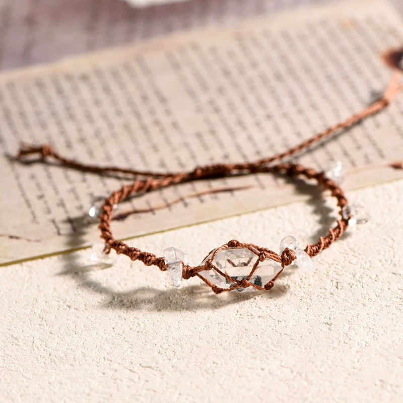 Bracelet tressé en cristal naturel fait main Olivenorma