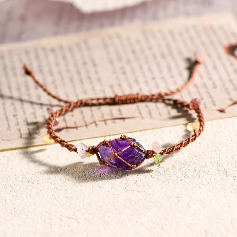 Bracelet tressé en cristal naturel fait main Olivenorma