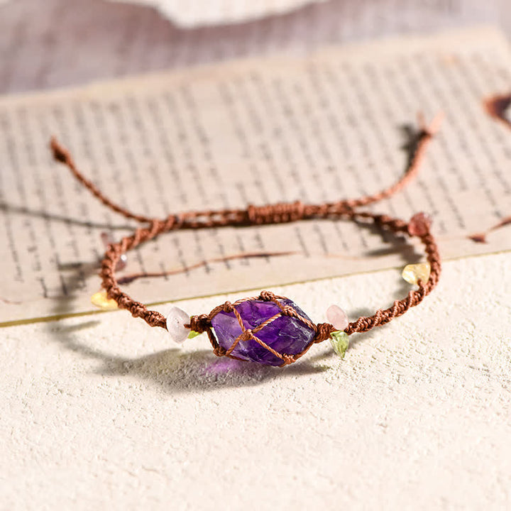 Bracelet tressé en cristal naturel fait main Olivenorma