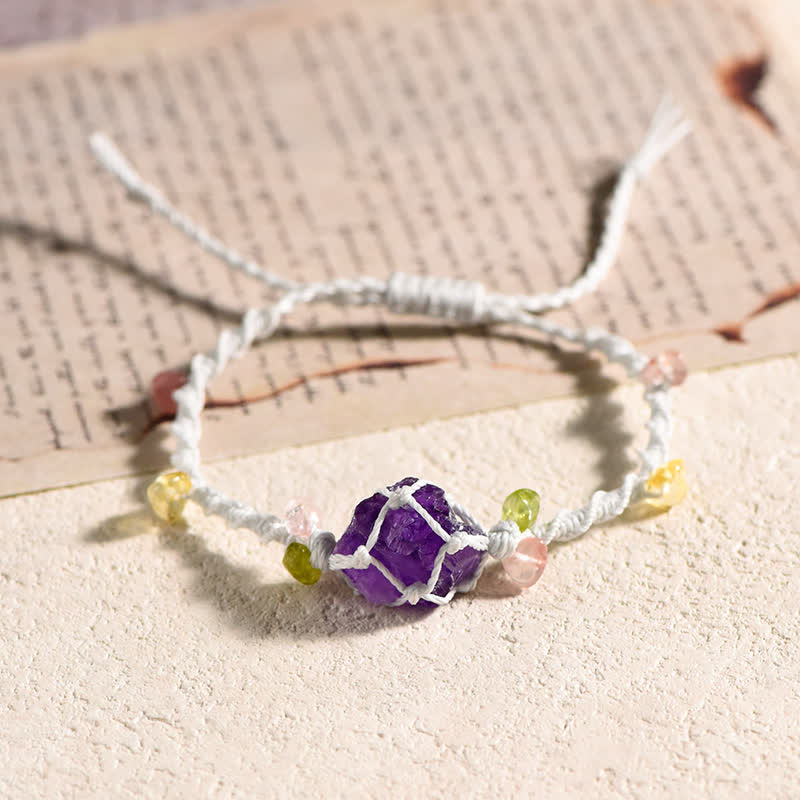 Bracelet tressé en cristal naturel fait main Olivenorma