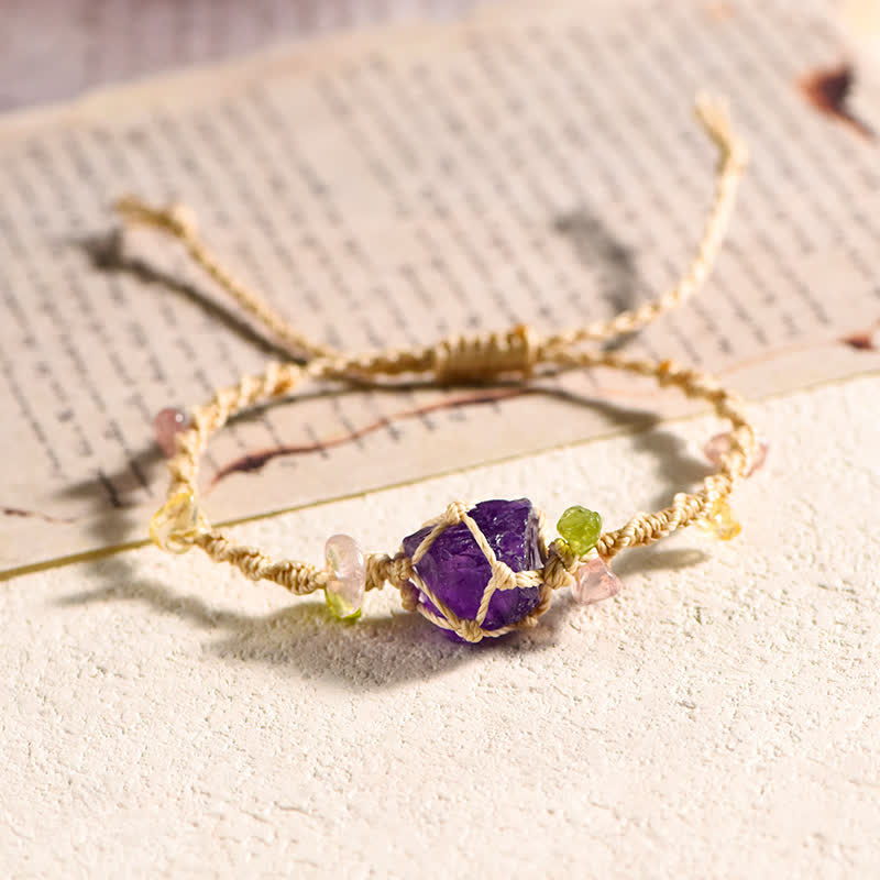 Bracelet tressé en cristal naturel fait main Olivenorma