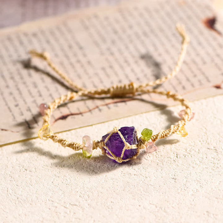 Bracelet tressé en cristal naturel fait main Olivenorma