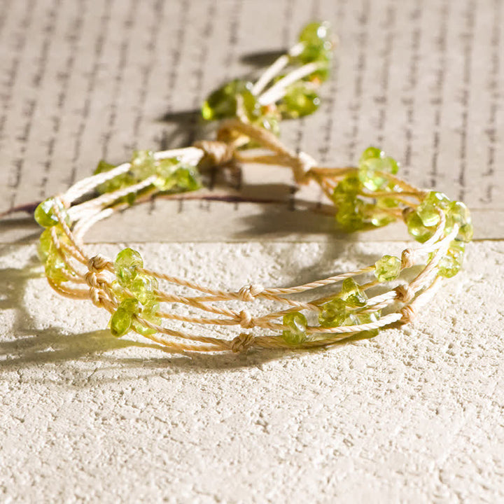 Bracelet tressé en cristal naturel écrasé Olivenorma
