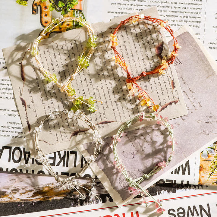 Bracelet tressé en cristal naturel écrasé Olivenorma