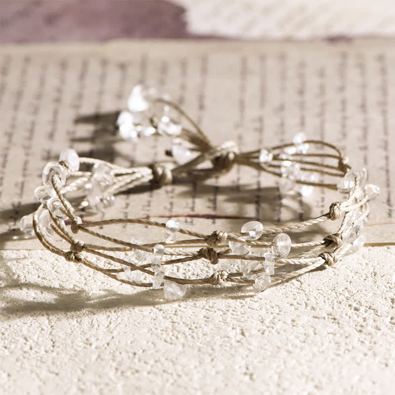 Bracelet tressé en cristal naturel écrasé Olivenorma