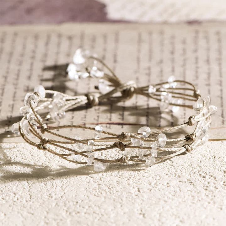 Bracelet tressé en cristal naturel écrasé Olivenorma
