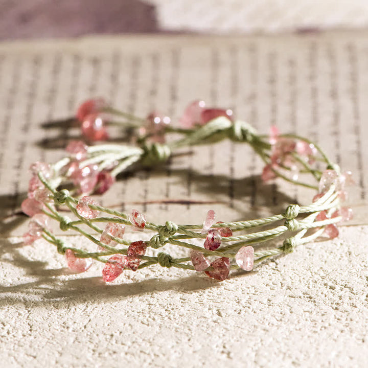 Bracelet tressé en cristal naturel écrasé Olivenorma