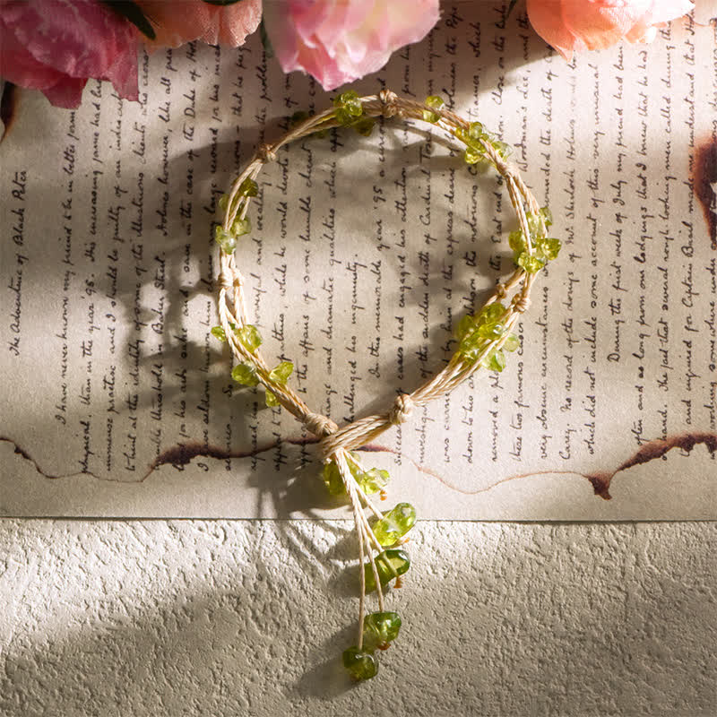 Bracelet tressé en cristal naturel écrasé Olivenorma