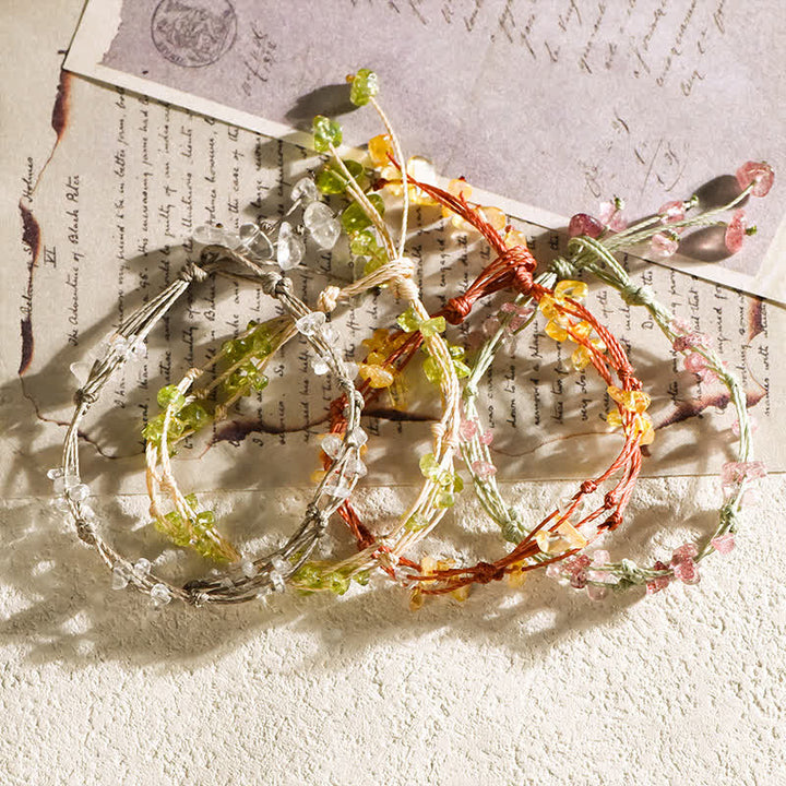 Bracelet tressé en cristal naturel écrasé Olivenorma