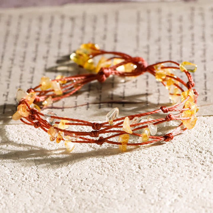 Bracelet tressé en cristal naturel écrasé Olivenorma