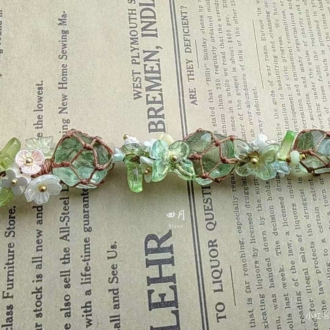 Bracelet tressé en cristal de péridot et fluorite verte Olivenorma