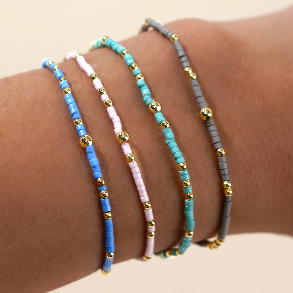 Bracelet de perles de riz colorées Olivenorma