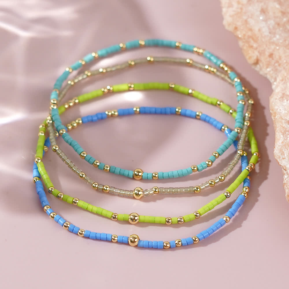 Bracelet de perles de riz colorées Olivenorma