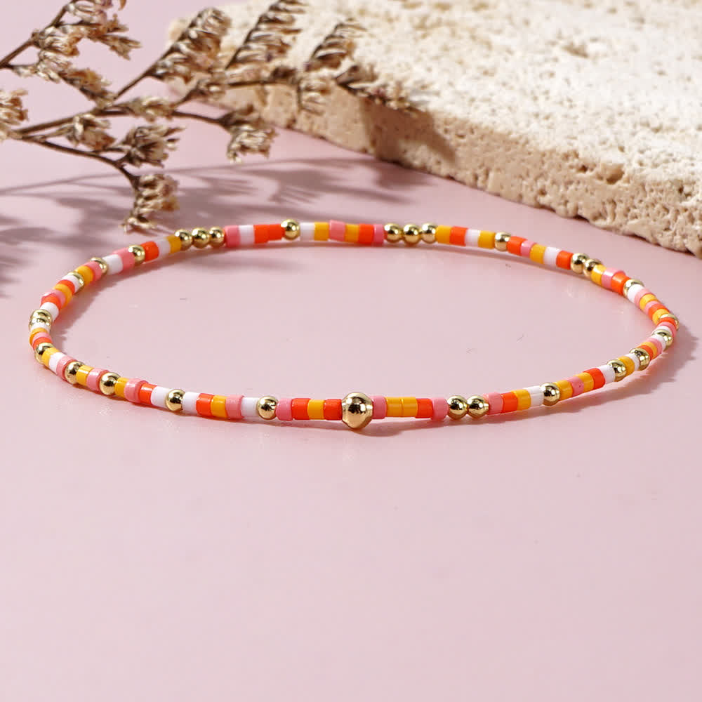 Bracelet de perles de riz colorées Olivenorma