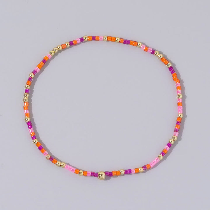 Bracelet de perles de riz colorées Olivenorma