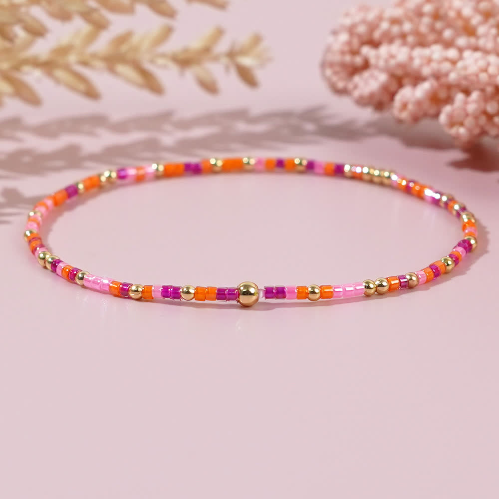 Bracelet de perles de riz colorées Olivenorma