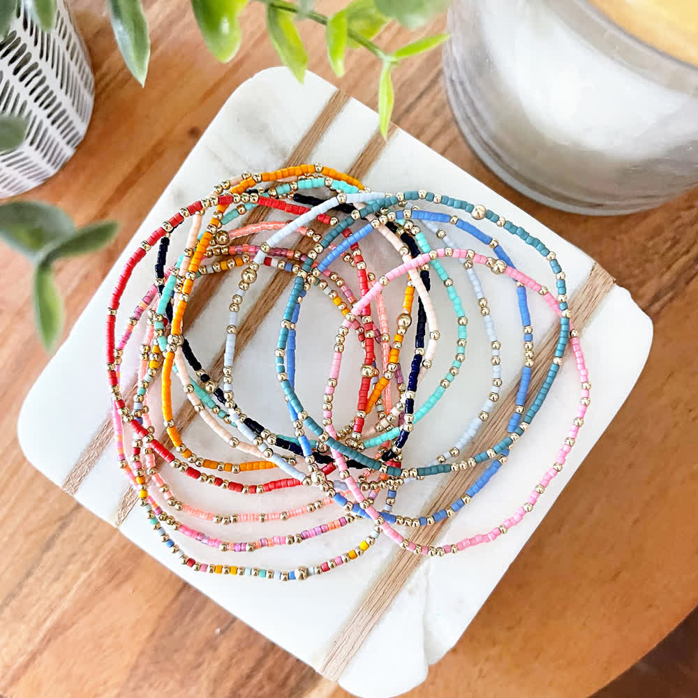 Bracelet de perles de riz colorées Olivenorma