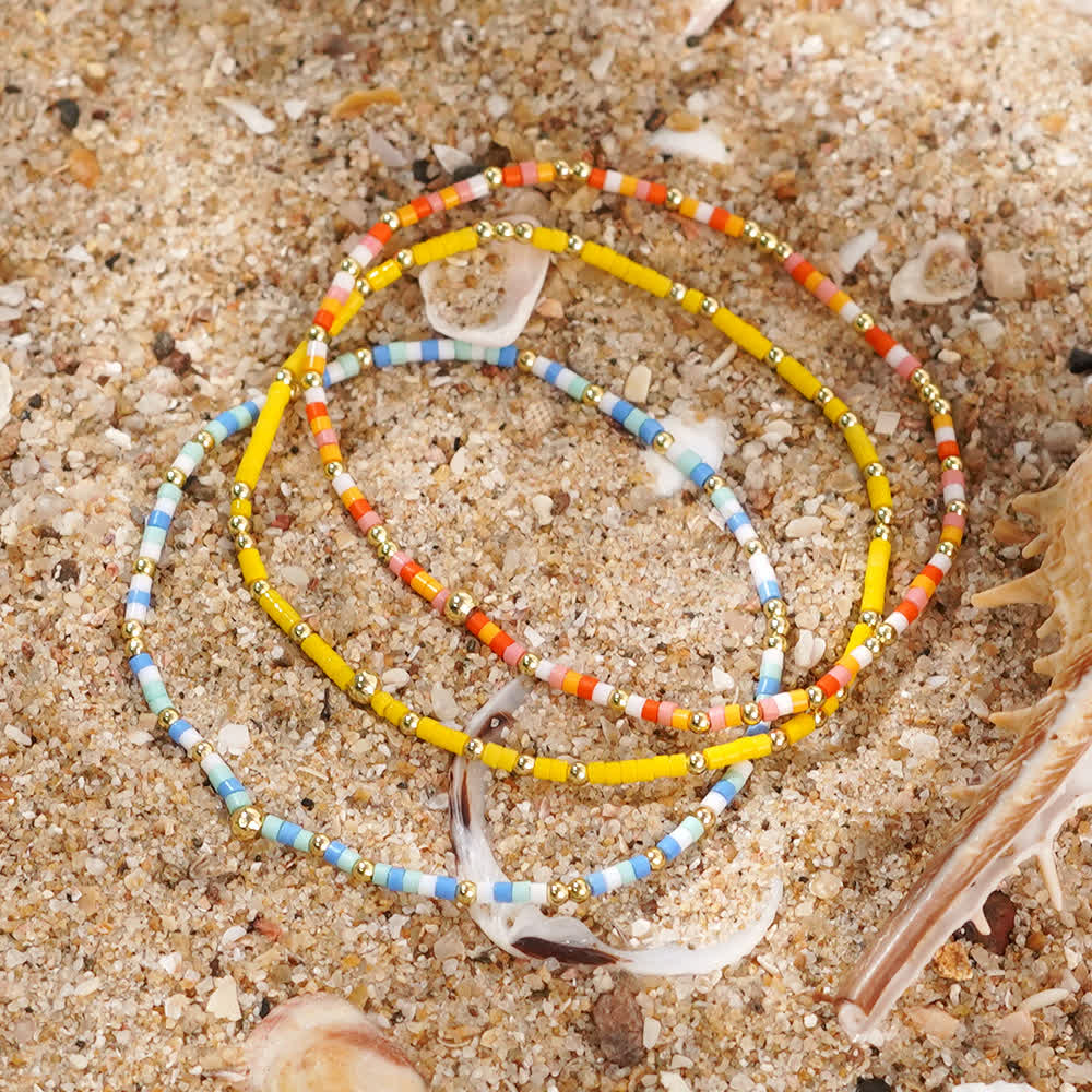 Bracelet de perles de riz colorées Olivenorma