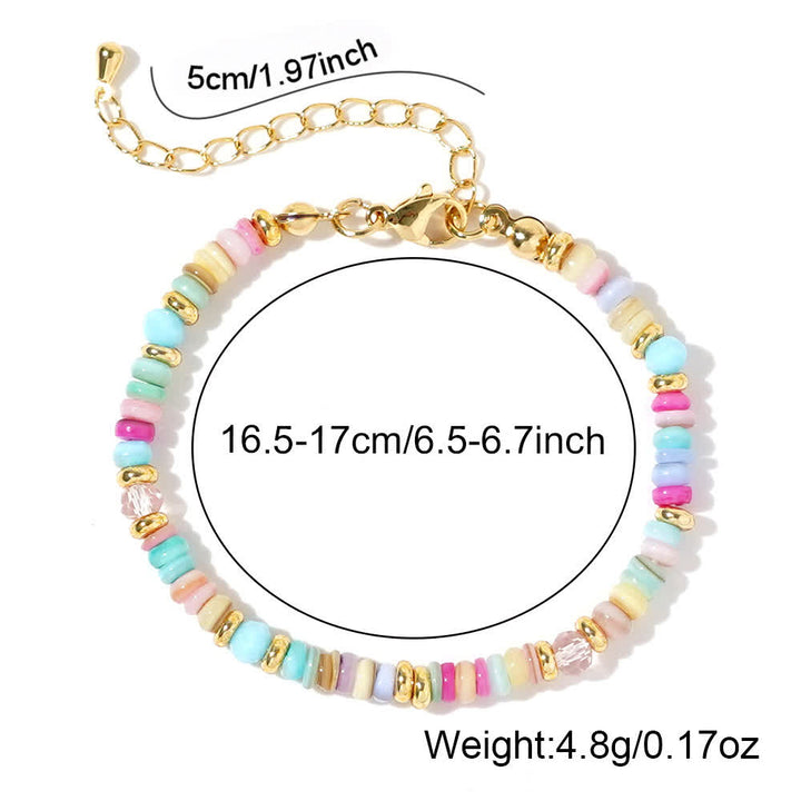 Bracelet à boucle métallique avec perles colorées Olivenorma