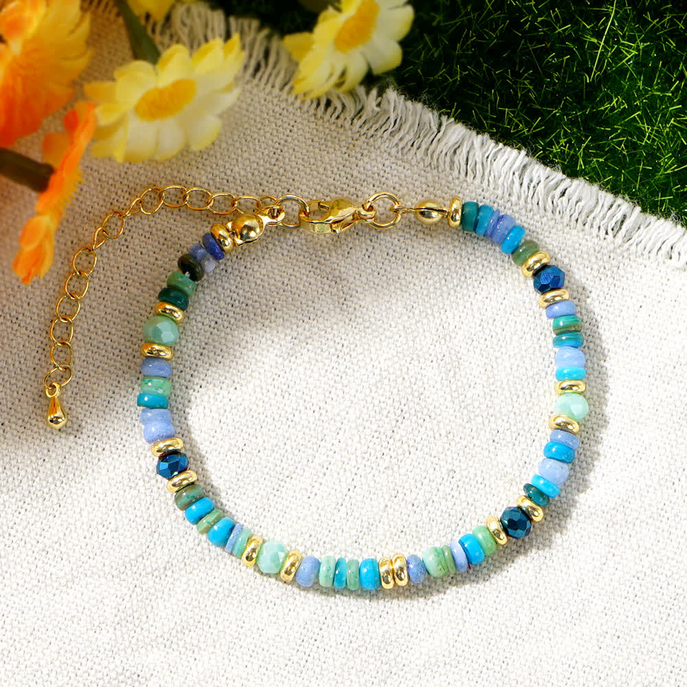 Bracelet à boucle métallique avec perles colorées Olivenorma