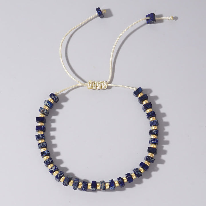 Bracelet à cordon de serrage en perles de pierre empereur Chakra Olivenorma