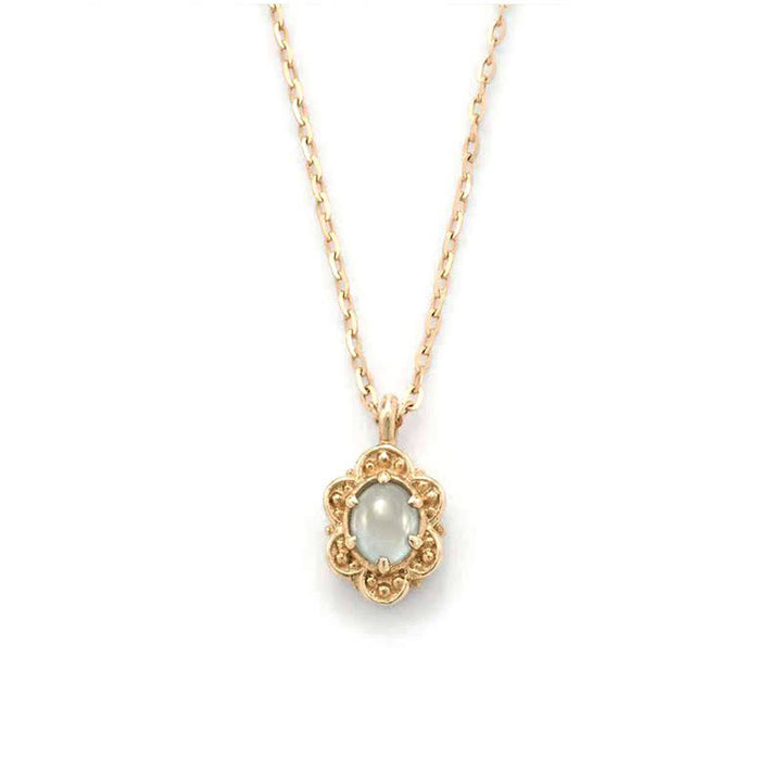 Collier en argent sterling avec fleur d'aigue-marine naturelle Olivenorma