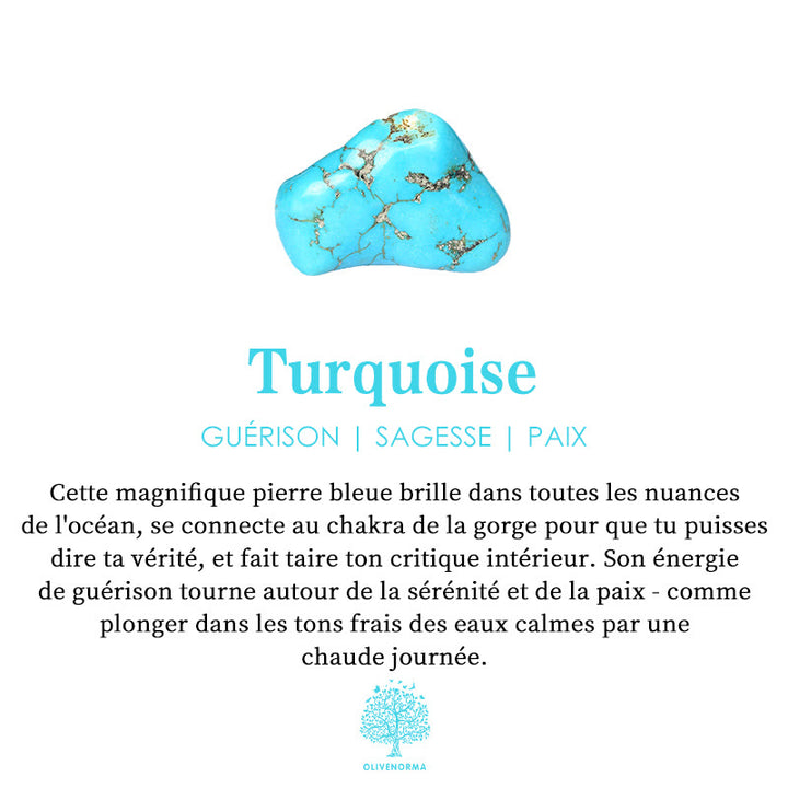 Collier à pampilles avec pendentif en croix et perles turquoise Olivenorma