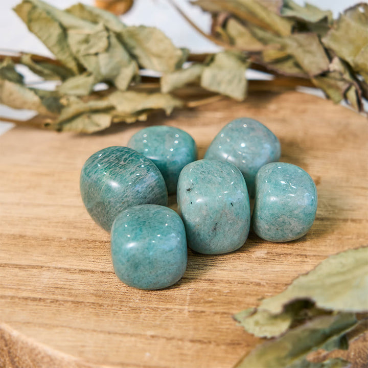 Ensemble de pierres polies en amazonite naturelle Olivenorma
