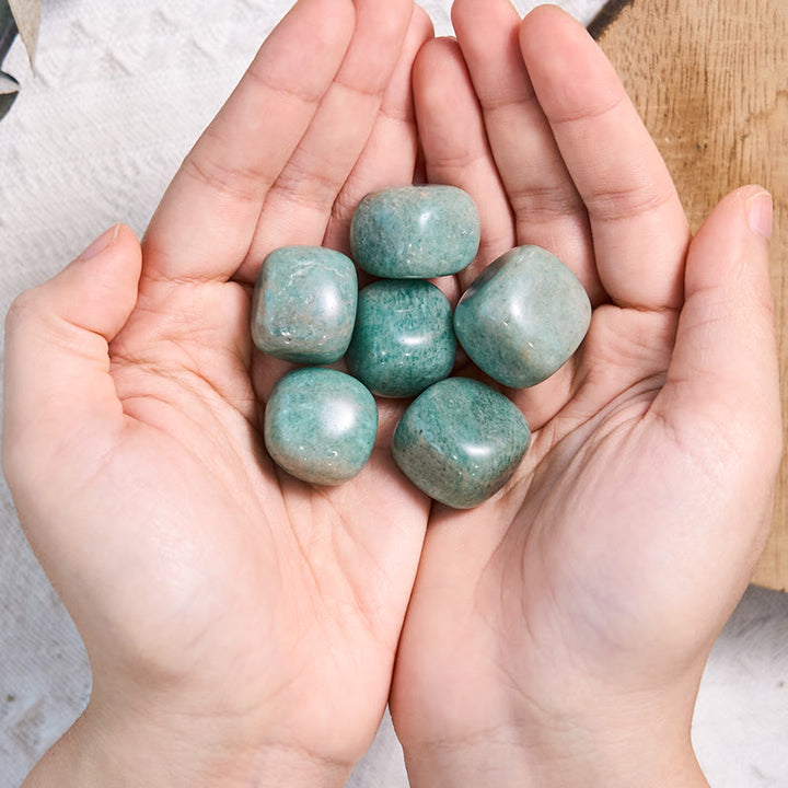 Ensemble de pierres polies en amazonite naturelle Olivenorma