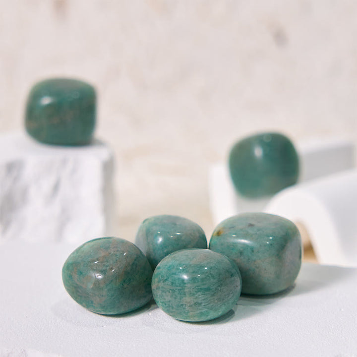 Ensemble de pierres polies en amazonite naturelle Olivenorma