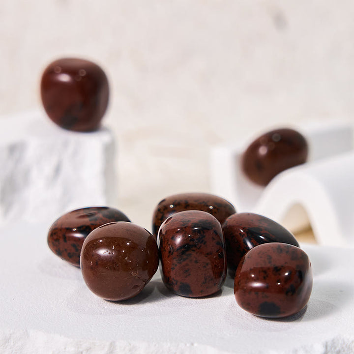 Ensemble de pierres roulées en obsidienne rouge naturelle Olivenorma