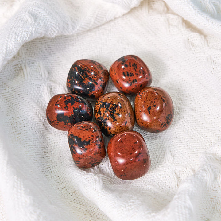 Ensemble de pierres roulées en obsidienne rouge naturelle Olivenorma