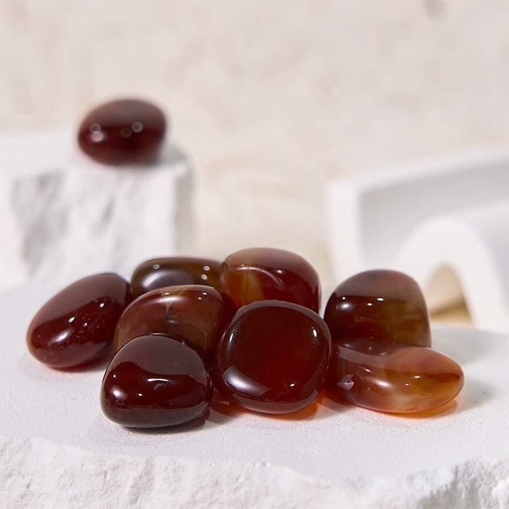 Pierre roulée en vrac en agate rouge polie Olivenorma