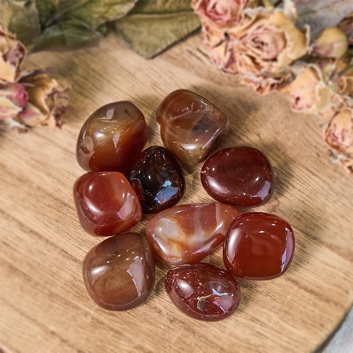 Pierre roulée en vrac en agate rouge polie Olivenorma