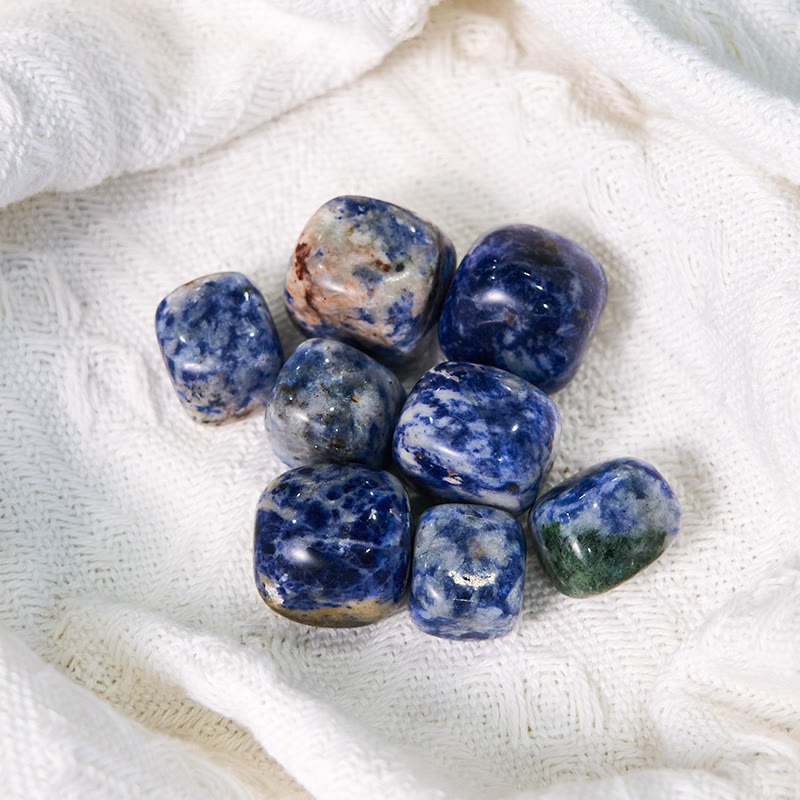 Ensemble de pierres roulées en jaspe bleu naturel Olivenorma