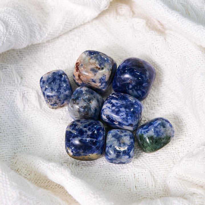 Ensemble de pierres roulées en jaspe bleu naturel Olivenorma