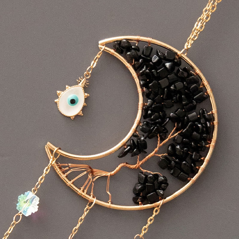 Carillons éoliens en cristal Olivenorma Black Moon pour la protection contre le mauvais œil