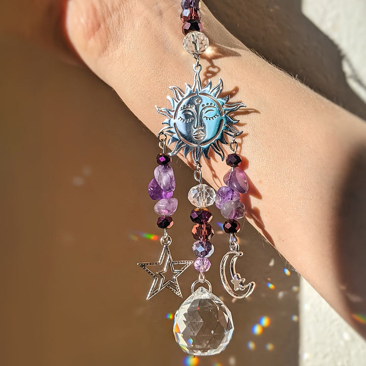 Carillon éolien attrape-soleil en cristal de la déesse de la lune Olivenorma