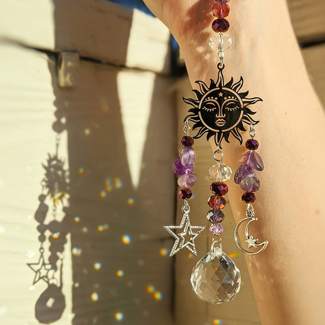 Carillon éolien attrape-soleil en cristal de la déesse de la lune Olivenorma