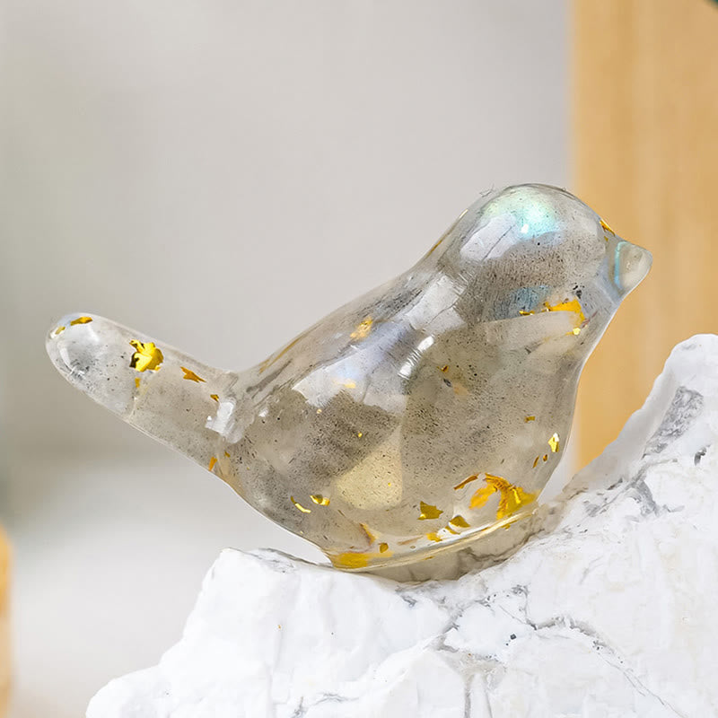Sculpture d'oiseau en cristal naturel Olivenorma Décoration en pierres précieuses - Labradorite - Petit : 3 x 2 cm - image 7