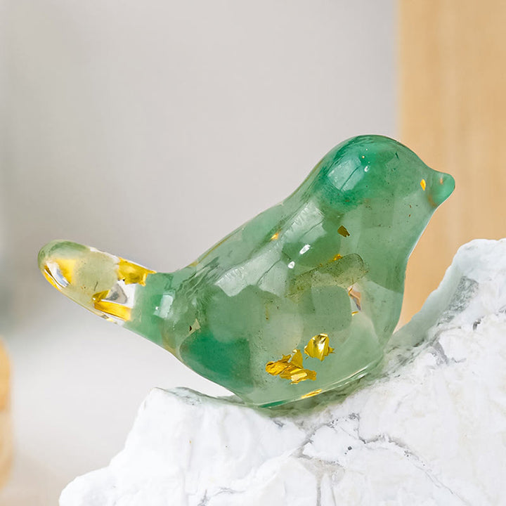 Sculpture d'oiseau en cristal naturel Olivenorma Décoration en pierres précieuses