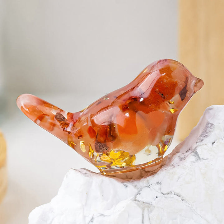 Sculpture d'oiseau en cristal naturel Olivenorma Décoration en pierres précieuses