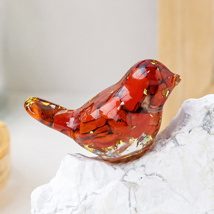 Sculpture d'oiseau en cristal naturel Olivenorma Décoration en pierres précieuses - Jaspe rouge - Petit : 3 x 2 cm - image 19
