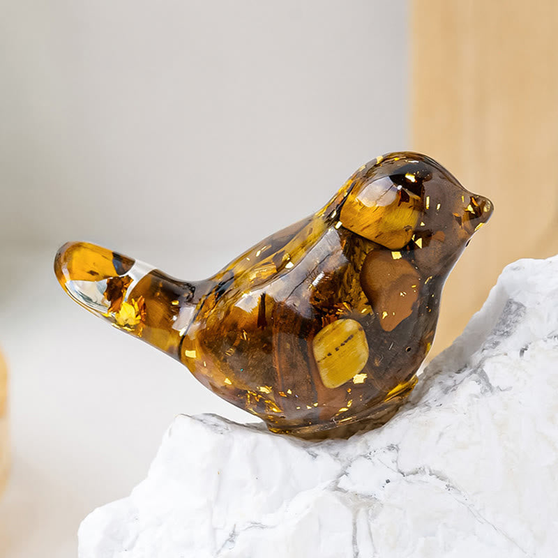 Sculpture d'oiseau en cristal naturel Olivenorma Décoration en pierres précieuses - Œil de tigre - Petit : 3 x 2 cm - image 23