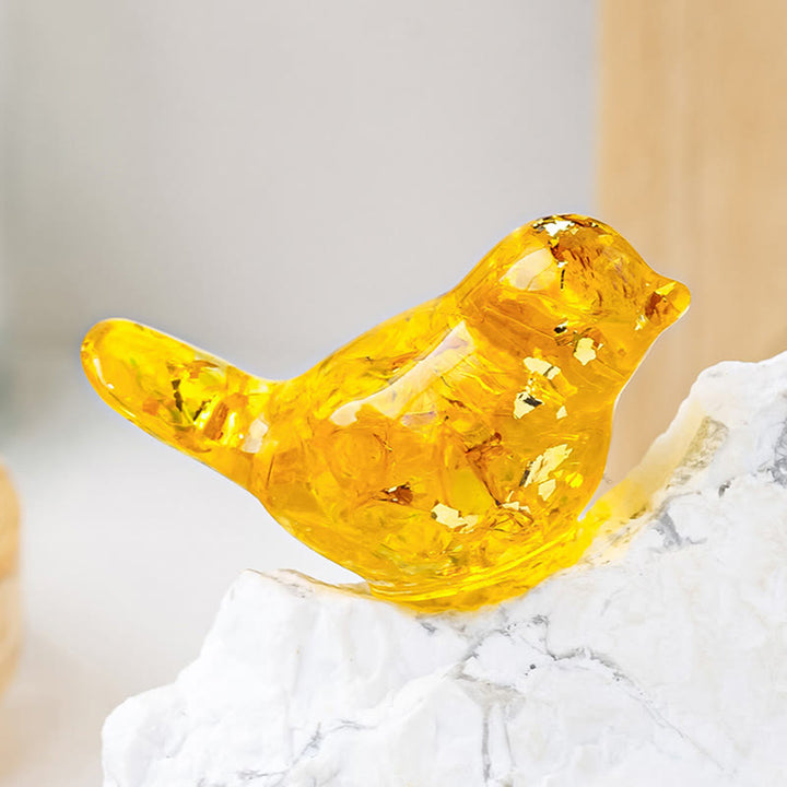 Sculpture d'oiseau en cristal naturel Olivenorma Décoration en pierres précieuses - Quartz citron - Petit : 3 x 2 cm - image 5