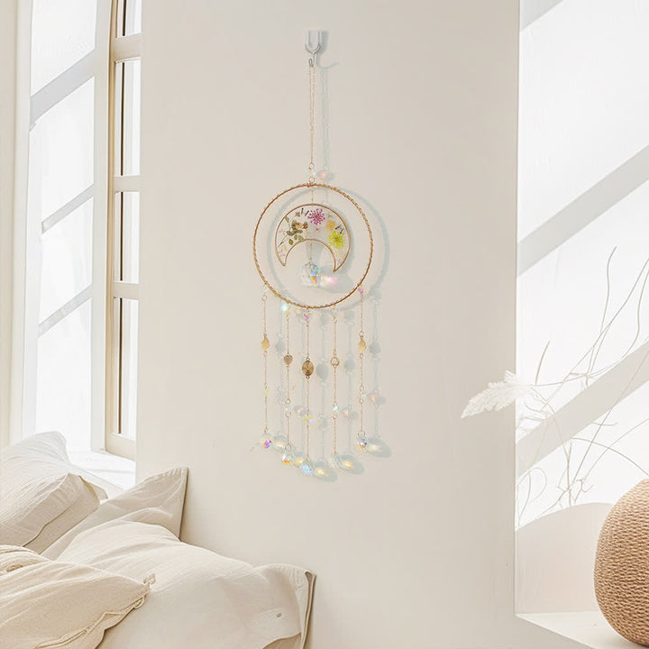 Pendentif carillon éolien en forme de lune avec impression époxy Olivenorma