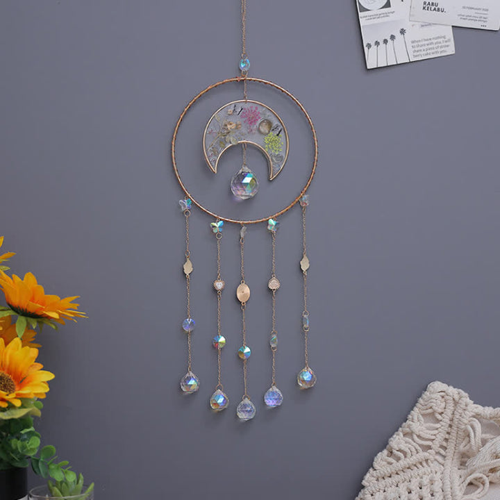 Pendentif carillon éolien en forme de lune avec impression époxy Olivenorma