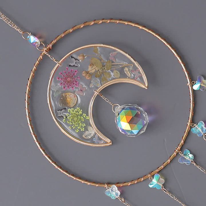 Pendentif carillon éolien en forme de lune avec impression époxy Olivenorma